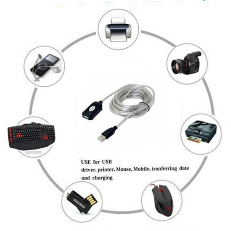 Uonlytech USB Female Extension Cable 5m Repeater Plug and Play Black - Image 4